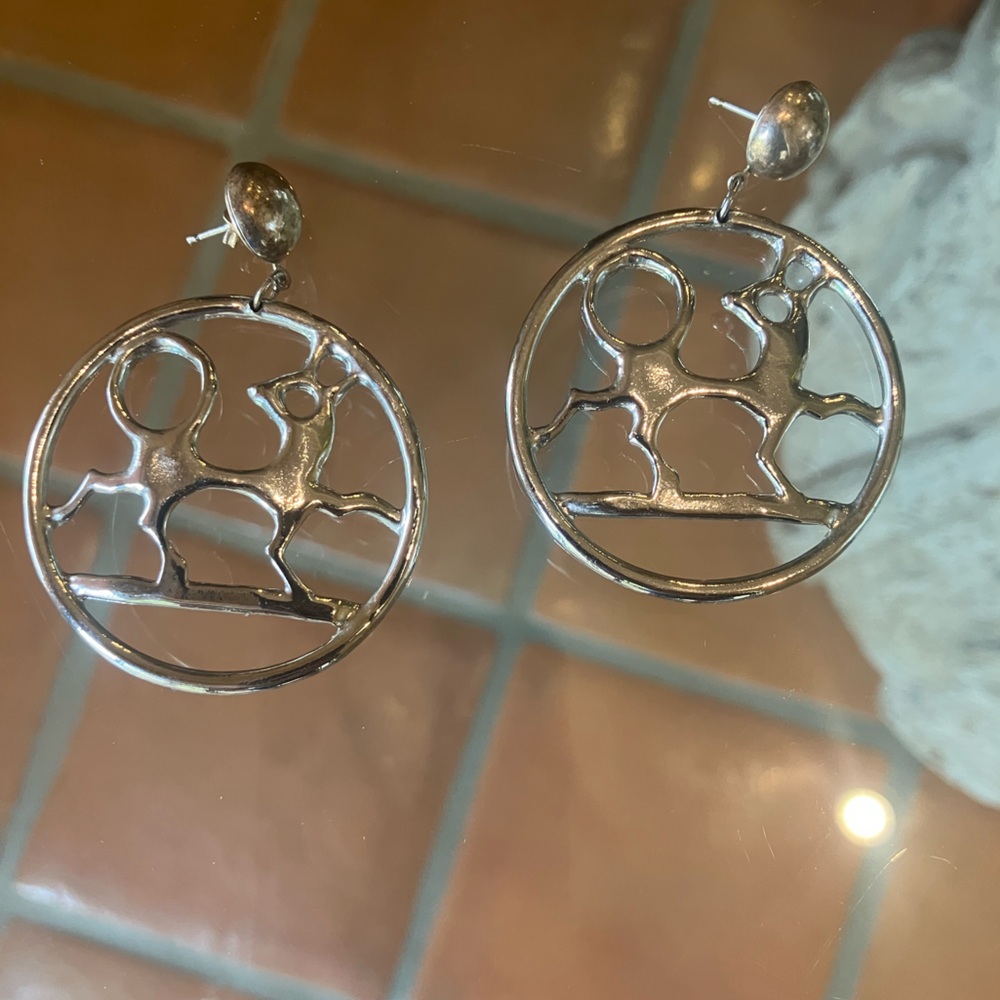 Silver Deer Earrings